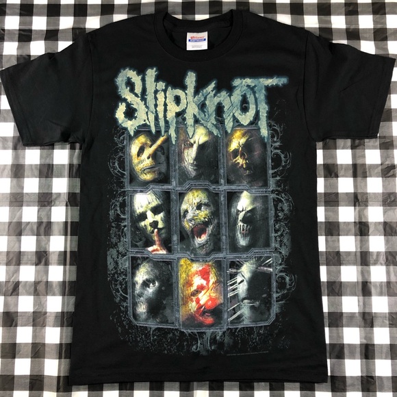 Hanes Other - Slipknot Mask Faces 2007 Heavy Metal Rock Band Tee
